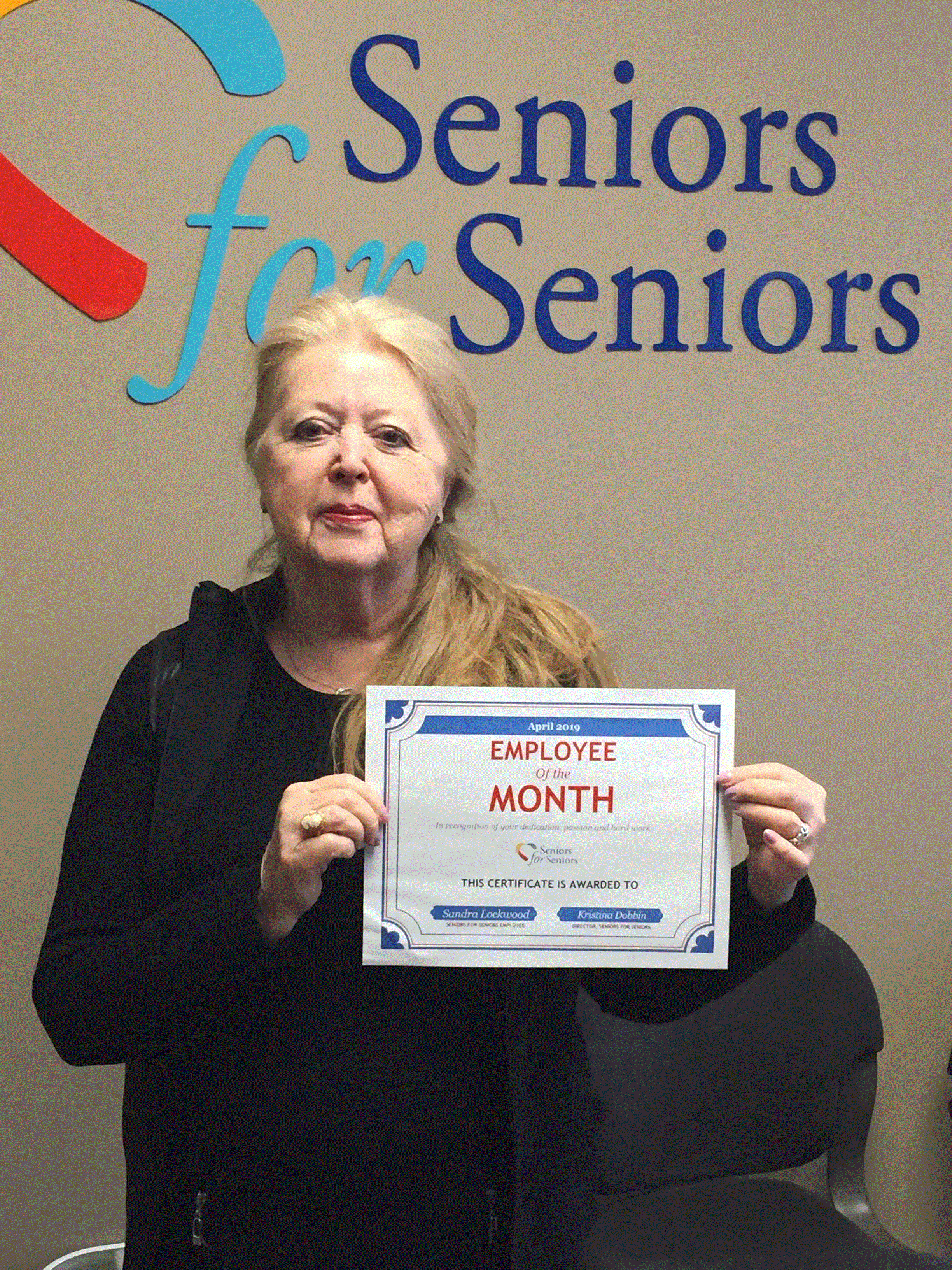 Image: Our April Employee of the Month is Sandra!